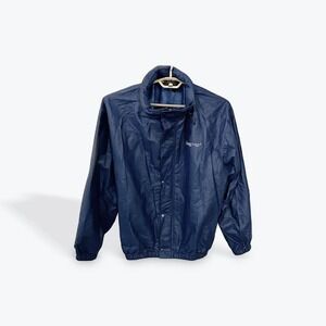Mens Frogg Toggs Rain Jacket Navy Lightweight Snap‎ Front Packable XL